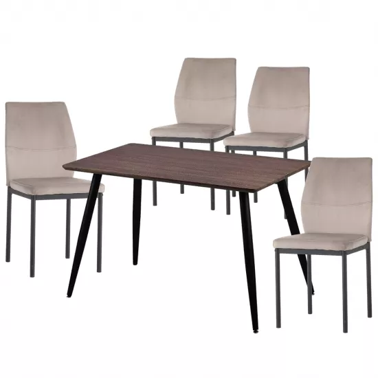 Set Yasen masa Т1921 Brown/Black cu 4 scaune DC-22057 Gray