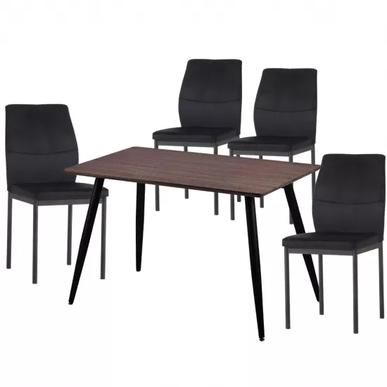 Set Yasen masa Т1921 Brown/Black cu 4 scaune DC-22057 Black