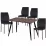 Set Yasen masa Т1921 Brown/Black cu 4 scaune DC-22057 Black