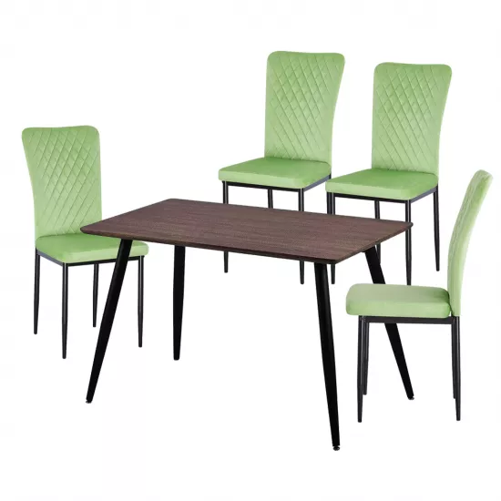 Набор Yasen стол Т1921 Brown/Black с 4 стульями DC-2329 HLR 55 Emerald Green