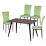 Set Yasen masa Т1921 Brown/Black cu 4 scaune DC-2329 HLR 55 Emerald Green