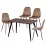 Set Yasen masa Т1921 Brown/Black cu 4 scaune DC-5010 HLR 11 Gold Brown