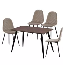Set Yasen masa Т1921 Brown/Black cu 4 scaune DC-5010 HLR 8 Dark Brown