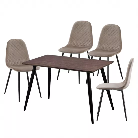 Набор Yasen стол Т1921 Brown/Black с 4 стульями DC-5010 HLR 8 Dark Brown