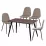 Набор Yasen стол Т1921 Brown/Black с 4 стульями DC-5010 HLR 8 Dark Brown
