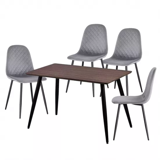 Набор Yasen стол Т1921 Brown/Black с 4 стульями DC-5010 HLR 22 Gray