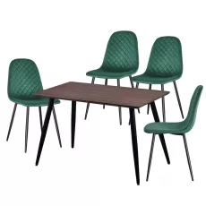 Set Yasen masa Т1921 Brown/Black cu 4 scaune DC-5010 HLR 57 Dark Green