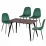 Set Yasen masa Т1921 Brown/Black cu 4 scaune DC-5010 HLR 57 Dark Green