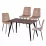 Set Yasen masa Т1921 Brown/Black cu 4 scaune DC-5012 L HLR 11 Gold Brown