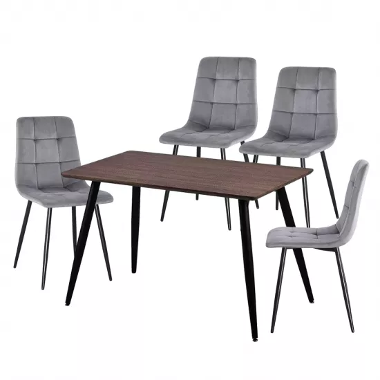Set Yasen masa Т1921 Brown/Black cu 4 scaune DC-5012 L HLR 22 Gray
