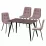 Set Yasen masa Т1921 Brown/Black cu 4 scaune DC-5012 L HLR 25 Purple Pink