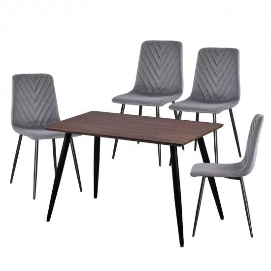 Set Yasen masa Т1921 Brown/Black cu 4 scaune DC-5012 S HLR 22 Gray