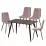 Set Yasen masa Т1921 Brown/Black cu 4 scaune DC-5012 S HLR 25 Purple Pink