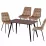 Set Yasen masa Т1921 Brown/Black cu 4 scaune DC-6005 HLR 11 Gold Brown