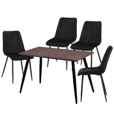 Set Yasen masa Т1921 Brown/Black cu 4 scaune DC-6005 HLR 66 Black
