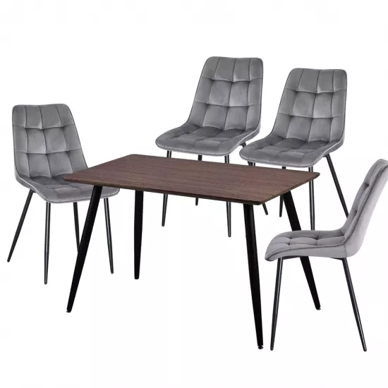 Set Yasen masa Т1921 Brown/Black cu 4 scaune DC-6005 HLR 22 Gray
