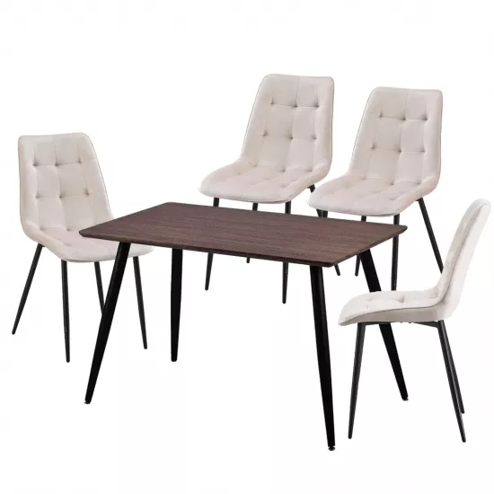 Набор Yasen стол Т1921 Brown/Black с 4 стульями DC-6005 HLR 2 Beige