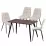 Set Yasen masa Т1921 Brown/Black cu 4 scaune DC-6005 HLR 2 Beige