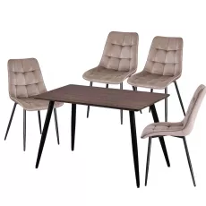 Set Yasen masa Т1921 Brown/Black cu 4 scaune DC-6005 HLR 8 Dark Brown