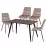 Set Yasen masa Т1921 Brown/Black cu 4 scaune DC-6005 HLR 8 Dark Brown