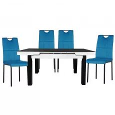 Set Yasen masa extensibila Т1934 Black/White cu 4 scaune DC-19967 Blue