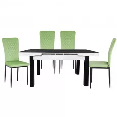 Set Yasen masa extensibila Т1934 Black/White cu 4 scaune DC-2329 HLR 55 Emerald Green