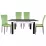 Set Yasen masa extensibila Т1934 Black/White cu 4 scaune DC-2329 HLR 55 Emerald Green