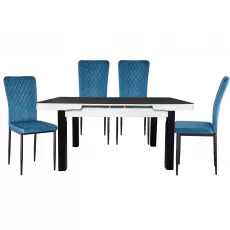 Set Yasen masa extensibila Т1934 Black/White cu 4 scaune DC-2329 HLR 62 Blue