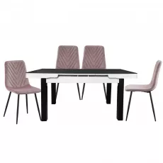Set Yasen masa extensibila Т1934 Black/White cu 4 scaune DC-5012 S HLR 25 Purple Pink
