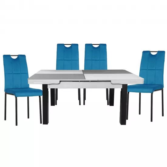 Set Yasen masa extensibila T1935 White/Gray cu 4 scaune DC-19967 Blue