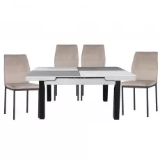 Set Yasen masa extensibila T1935 White/Gray cu 4 scaune DC-22057 Gray