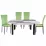 Set Yasen masa extensibila T1935 White/Gray cu 4 scaune DC-2329 HLR 55 Emerald Green