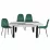 Set Yasen masa extensibila T1935 White/Gray cu 4 scaune DC-5010 HLR 57 Dark Green