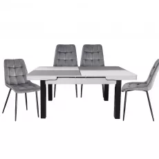 Set Yasen masa extensibila T1935 White/Gray cu 4 scaune DC-6005 HLR 22 Gray