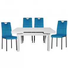 Set Yasen masa extensibila T1920 White cu 4 scaune DC-19967 Blue