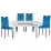 Set Yasen masa extensibila T1920 White cu 4 scaune DC-19967 Blue