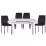 Set Yasen masa extensibila T1920 White cu 4 scaune DC-22057 Black