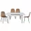 Set Yasen masa extensibila T1920 White cu 4 scaune DC-5010 HLR 11 Gold Brown