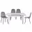 Set Yasen masa extensibila T1920 White cu 4 scaune DC-5010 HLR 22 Gray