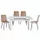 Set Yasen masa extensibila T1920 White cu 4 scaune DC-5012 L HLR 11 Gold Brown