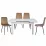 Set Yasen masa extensibila T1920 White cu 4 scaune DC-5012 S HLR 11 Gold Brown