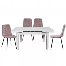 Set Yasen masa extensibila T1920 White cu 4 scaune DC-5012 S HLR 25 Purple Pink