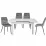 Set Yasen masa extensibila T1920 White cu 4 scaune DC-6005 HLR 22 Gray