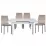 Set Yasen masa extensibila T1920 White/Flower cu 4 scaune DC-22057 Gray