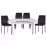 Set Yasen masa extensibila T1920 White/Flower cu 4 scaune DC-22057 Black