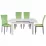 Set Yasen masa extensibila T1920 White/Flower cu 4 scaune DC-2329 HLR 55 Emerald Green