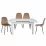 Set Yasen masa extensibila T1920 White/Flower cu 4 scaune DC-5010 HLR 11 Gold Brown