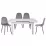 Set Yasen masa extensibila T1920 White/Flower cu 4 scaune DC-5010 HLR 22 Gray