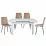 Set Yasen masa extensibila T1920 White/Flower cu 4 scaune DC-5012 L HLR 11 Gold Brown