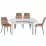 Set Yasen masa extensibila T1920 White/Flower cu 4 scaune DC-6005 HLR 11 Gold Brown